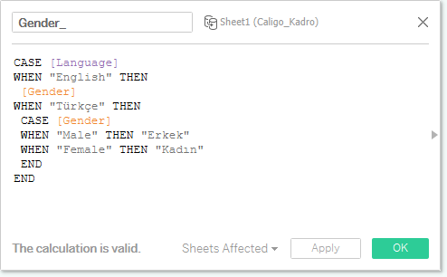 Calculated Field for Multi-Language Gender field