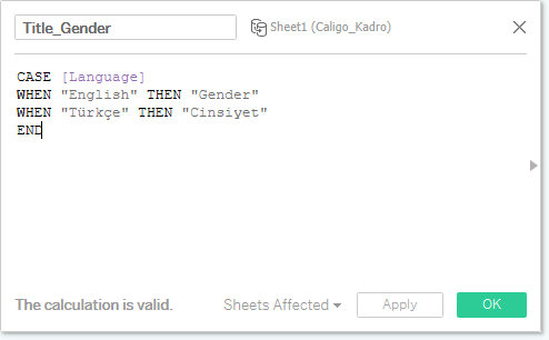 Calculated Field for Multi-Language Gender Title field