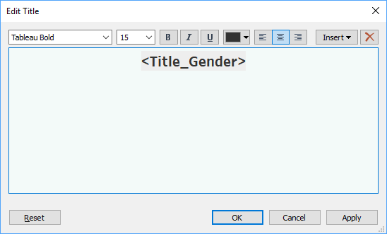 Use the calculated field for title