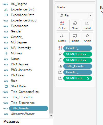 Drag Title_Gender to Detail Marks card